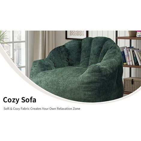 Fauteuil poire rond effet scintillant avec forme ergonomique et soutien enveloppant pour salon chambre et coin détente (1/5)