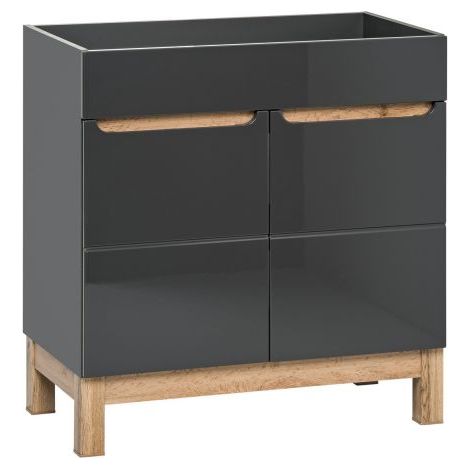 Meuble sous vasque - 80 x 45 x 85 cm - Cintra Graphit - Livraison gratuite (1/5)