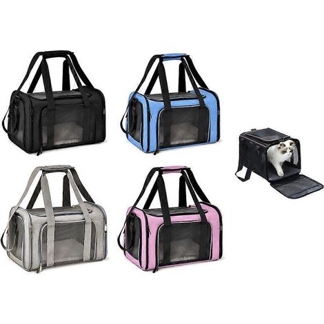 Sac de transport simple pour chiens et chats, idéal pour les voyages en extérieur - Rose (1/4)