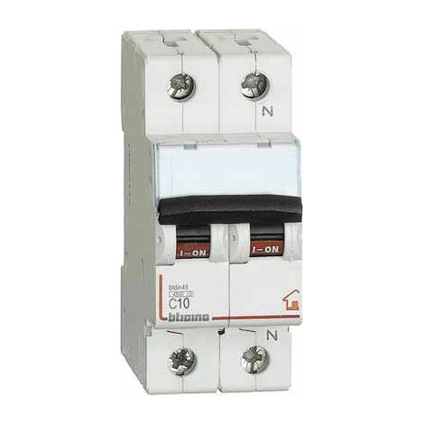 BTicino FC810NC10 Disjoncteur magnétothermique C10 1P+N 2M 4500A