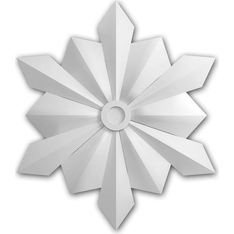 Rosone soffitto parete Profhome 156806 Medaglione Elemento decorativo stile Art Déco bianco Ø 76 cm