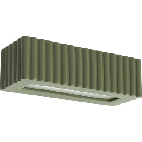 Applique murale en céramique Rigata, vert olive (1/2)