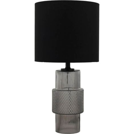 HOME DELUXE Grande lampe de table en verre YUKI - Fumé (1/2)