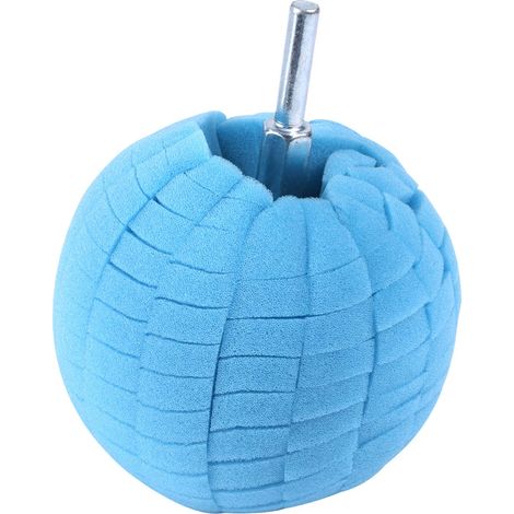 Boule de Polissage pour Perceuse, 8 cm Compacte Boule de Polissage d'angle Voiture Éponge pour Les Espaces Difficiles d'Accès Nettoyage, sans Rayer la Voiture (Bleu) (1/5)