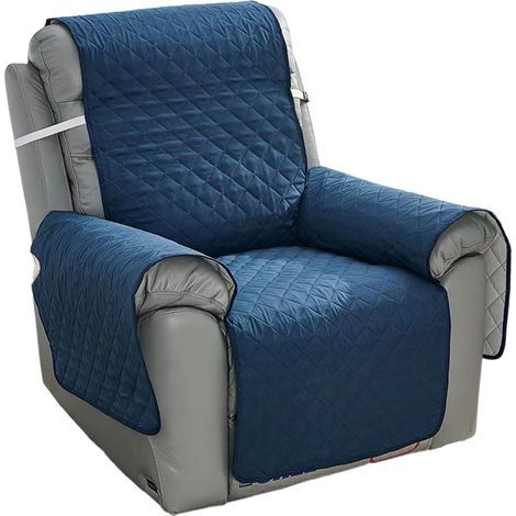 Housse Fauteuil Relax Matelassé,Couvre Fauteuil Relax Antidérapant,Couverture Protecteur Canapé 1 Place Doux et Confortable,Marin (1/5)