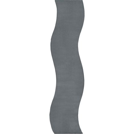 Alfombra para salón pasillo oficina de pelo sintético 80 x 300 cm pelo largo moderno gris oscuro Tangra (1/5)