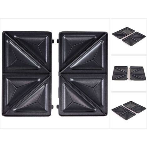 Lot de 2 plaques croque triangle snack collection pour Gaufrier XA800212