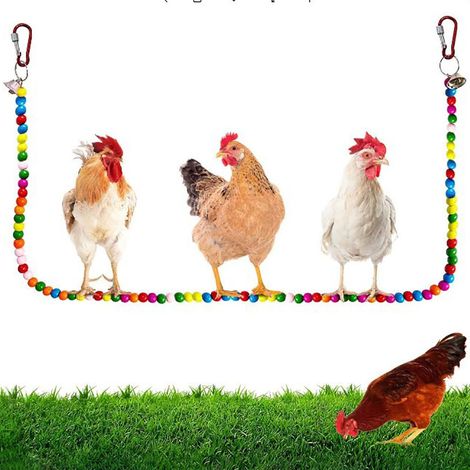 Perchoir à poules en bois fait main, balançoire pour poules, jouet de perchoir pour oiseaux, support suspendu pour poulailler.