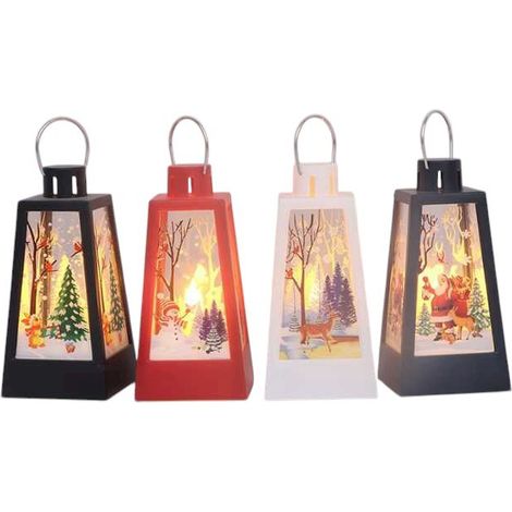 LED-Weihnachtslaterne mit Wintermotiv, 12,5 cm - Weihnachtsdekoration