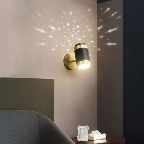 Applique Ciel créatif LED Luminaire Mural Noir d'intérieur Blanc chaud avec abat-jour de Murale ciel étoilé 3000K Lampe de chevet moderne des Lampe (1/5)