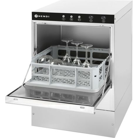 Lave-verre professionnel 40x40 avec pompe de vidange - Hendi