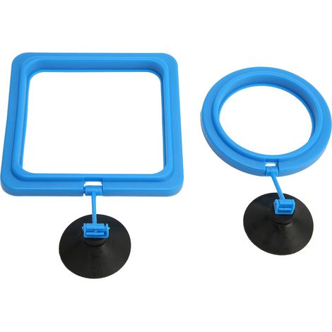 Anneau d'alimentation pour poissons flottante et carré pour aquarium, mangeoire rond avec ventouse pou (1/5)