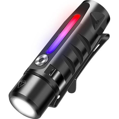 RJ28 Mini-Taschenlampe mit RGB-Atemlicht, 410 Lumen, wiederaufladbar, magnetische EDC-Taschenlampe mit Clip, IP66 wasserdicht (1/5)