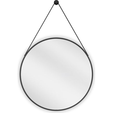 Mexen String specchio da bagno rotondo 60 cm, cornice nera - 9854-060-060-000-70 (1/5)