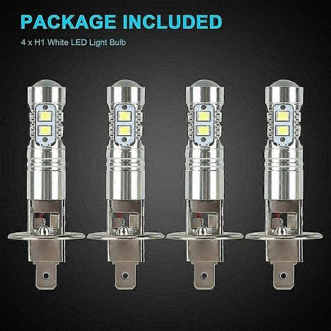 Lot de 4 ampoules LED H1 XenonCREE pour phares antibrouillard/feux de route, blanc pur 6000K, 200W (1/5)