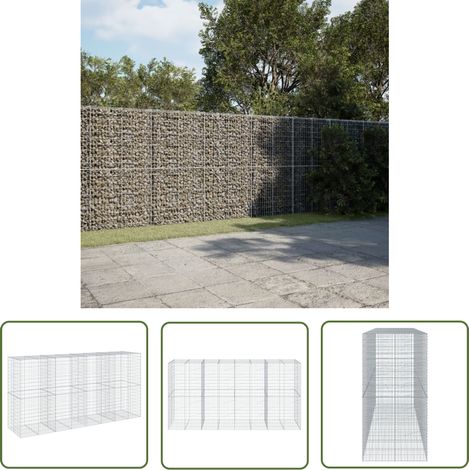vidaXL Panier gabion avec couvercle 400x100x200 cm fer galvanisé (1/5)