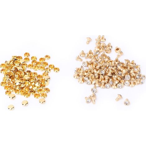 Rivets à cristaux incrustés en tissu, clous et capuchons rapides de 7 mm pour la décoration artisanale en cuir (4)