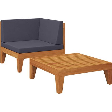 Maison Exclusive - Set Divani da Giardino 2 pz con Cuscini in Massello di Acacia (1/5)