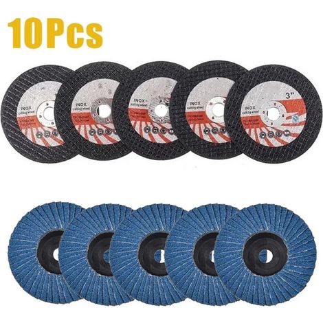 Mini lame de scie pour meuleuse d'angle 3 pouces, lame de coupe 75 mm, disque de meulage pour carrelage, bois et métal, alésage intérieur 10 mm (lot de 10 pièces) (1/5)