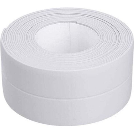 Ruban étanche PVC Ruban Adhésif Blanc 3.2m3.8cm Bande Etancheite Autocollante pour Cuisine Bonde de Lavabo Salle de Bain (1/4)