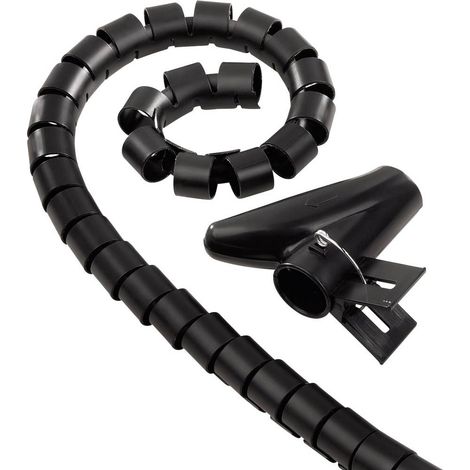 Hama Avvolgicavo a spirale Plastica Nero flessibile (Ø x L) 25 mm x 2 m 1 pz. 00220998