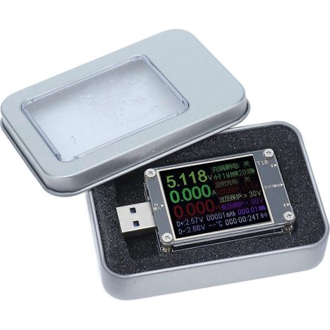 USB-Leistungsmesser Strom- und Spannungsmonitor Voltmeter Amperemeter Ladegerät Leistungstester PD Batteriekapazität M