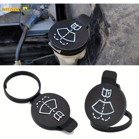 Lot de 2 bouchons de réservoir de liquide lave-glace, Couvercle de réservoir de liquide d'essuie-glace de rechange, Compatible avec GMC Chevrolet Buick Cadillac (1/5)