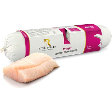 Seelachs mit Kabeljau und Gemüse Doppelbrötchen (2x400g) Nassfutter für Hunde Futtermittelallergien Ritzenberger (1/3)