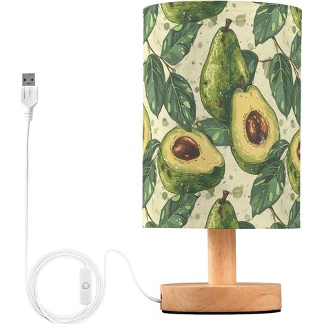 Petite lampe de bureau d'été verte avec prise pour table (1/5)