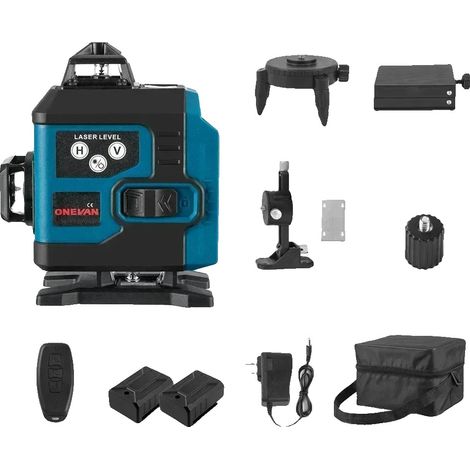 Niveau Laser, Auto-Nivelant, 16 Lignes, 2 Batterie Prise EU (1/2)