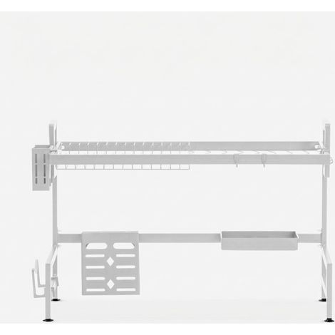 Égouttoir à vaisselle de cuisine sur évier 105x27x56cm Nalan Plus - Blanc