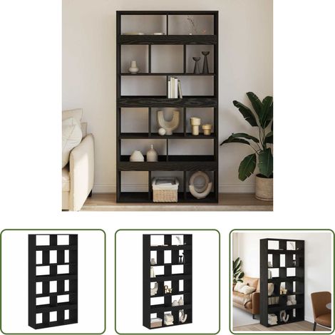 Bücherständer -  Bücherregal 2 pcs Schwarz Eichen-Optik 100 x 33 x 187,5 cm (1/5)