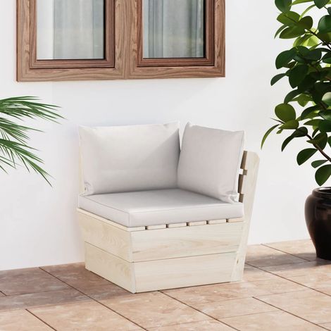 Divano Angolare da Giardino su Pallet e Cuscini Legno di Abete vidaXL (1/5)
