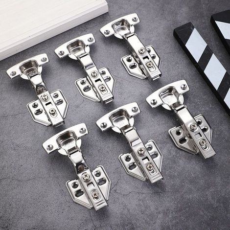 Charnieres avec Amortisseur Intégré Mécanisme de Fermeture Automatique Charnière pour Armoires de Porte Cuisine Lot de 6 (1/4)
