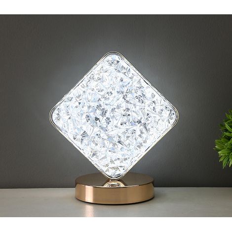 Lampada LED Da Tavolo Senza Fili Diamantata Rombo Effetto Cristallo Ricaricabile (1/5)