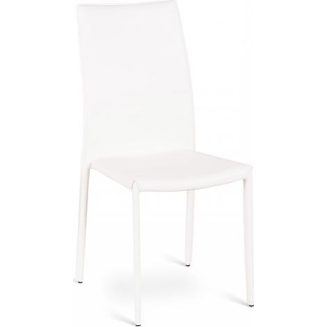 4x Sedia in similcuoio e metallo bianco Kitty STS (1/3)