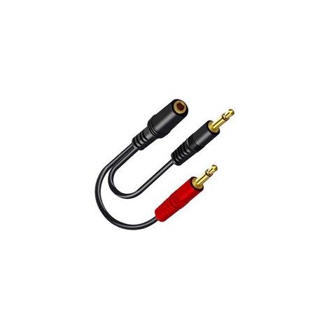 Adaptateur répartiteur pour casque PC 3,5 mm femelle vers deux mâles (audio et microphones)
