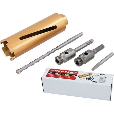 Neilsen 52mm SDS Core Drill Bits Cement Masonry Concrete Brick Pipe Set