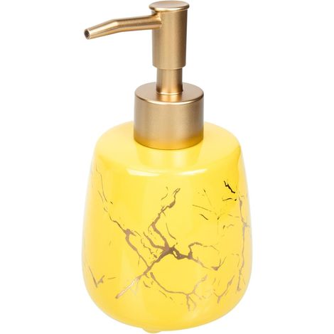 Distributeur de Savonnette Liquide pour 300ml en Céramique et Pompe Résistante Rouille Design Élégant Capacité Généreuse pour Gel et Lotion Salle de Bain à Domicile (1/5)