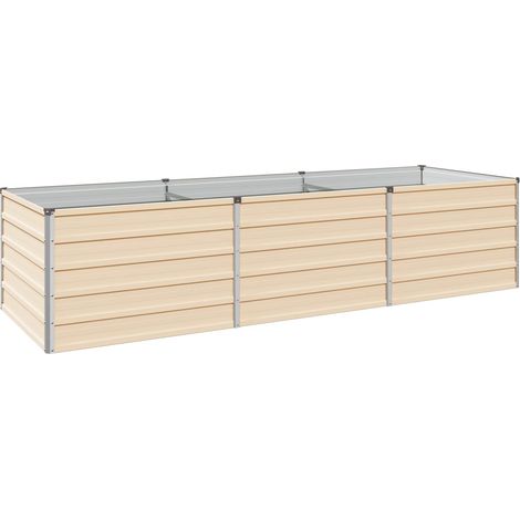 vidaXL Cama de Jardín Elevada Marfil 240 x 80 x 55 cm (1/2)
