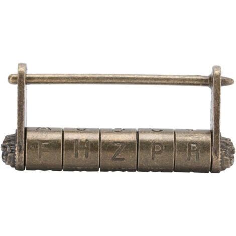 BUNTHAUS Lntyq Verrouillage de Mot Passe Bronze, Cadenas Lettre Vintage Anglais Mots Mot de Passe Cadenas Serrure pour Antique Boîte en Bois Boîte Bijoux Armoires