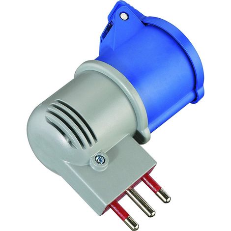 ADATTATORE INDUSTRIALE 16A SPINA ITALIANA PRESA IEC IP44 GRIGIO (1/4)