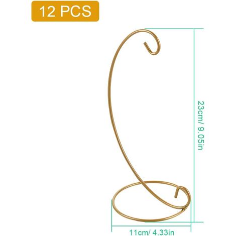 12 pezzi Porta palline di Natale in metallo da 9 pollici Supporto decorativo per appendere in ferro Supporto per decorazioni per lanterne, candele, palline di vetro, oro (1/5)