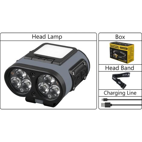 Lampe frontale Hibou (verte) - Rechargeable USB-C - Lampe frontale portable rotative pour la chasse, la pêche et le vélo - Éclairage avant LED (1/5)