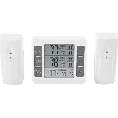 Thermomètre numérique pour réfrigérateur/congélateur, thermomètre extérieur sans fil avec sonde et alarme sonore. (1/5)