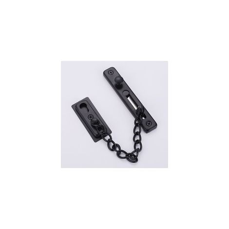 Chaîne de sécurité Chaîne de Porte en Acier Inoxydable Chaînes de Porte de Sécurité avec Vis et Colle à Clous pour Portes et Fenêtres pour Appartements, Hôtels et Maisons (Noir) (1/5)