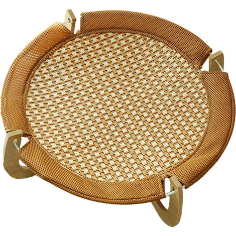 Lit respirant pour chat, lit en rotin pour chat, tapis rafraîchissant pour animal domestique, résistant aux rayures, tapis rafraîchissant pour chats en rotin naturel, matelas d'été polyvalent (1/5)