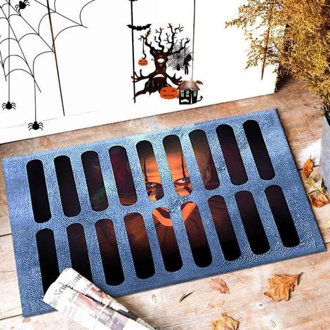 Halloween 3D Illusion Clown Door Mat Halloween Clown Drain Doormat 3D Illusion Carpet NonSlip Washable Wa DECORATION DE FETE MURALE (1/4)