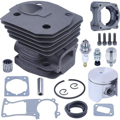 Cylinder Piston Kit Gasket Set For Husqvarna 346XP 350 351 353 340 For Chainsaw 44mm, Cylinder Piston Kit, Gasket Set, Decompression Valve, Fuel Filter w/Hose, Spark Plug (1/5)