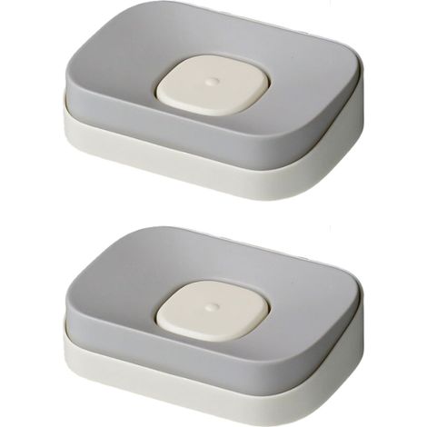 2 porte-savons à ventouse, fixation murale sans perçage, drainage intégré, pour salle de bain et cuisine (1/5)